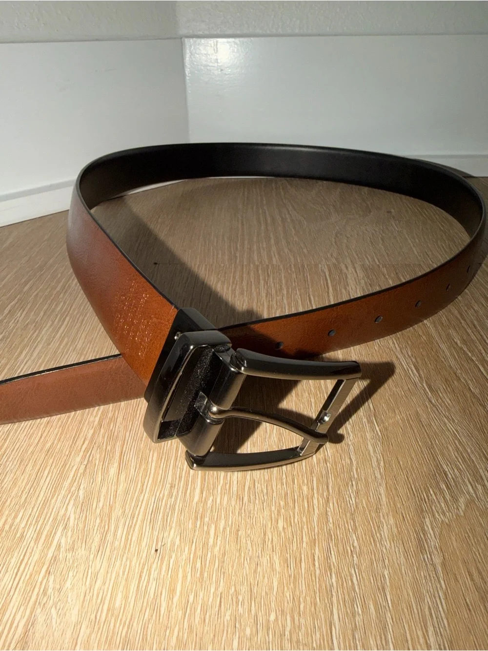 Original Penguin Men’s Reversible Leather Belt Black Brown Size 32